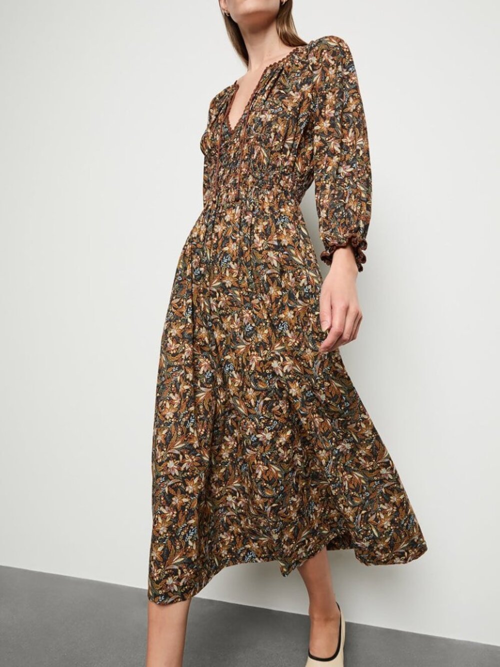 Doen Delfina Dress in Noir Narcissus Floral Size XS - Picture 1 of 5